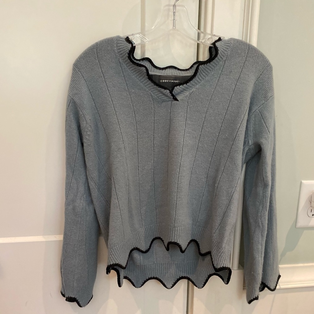 Blue scalloped sweater